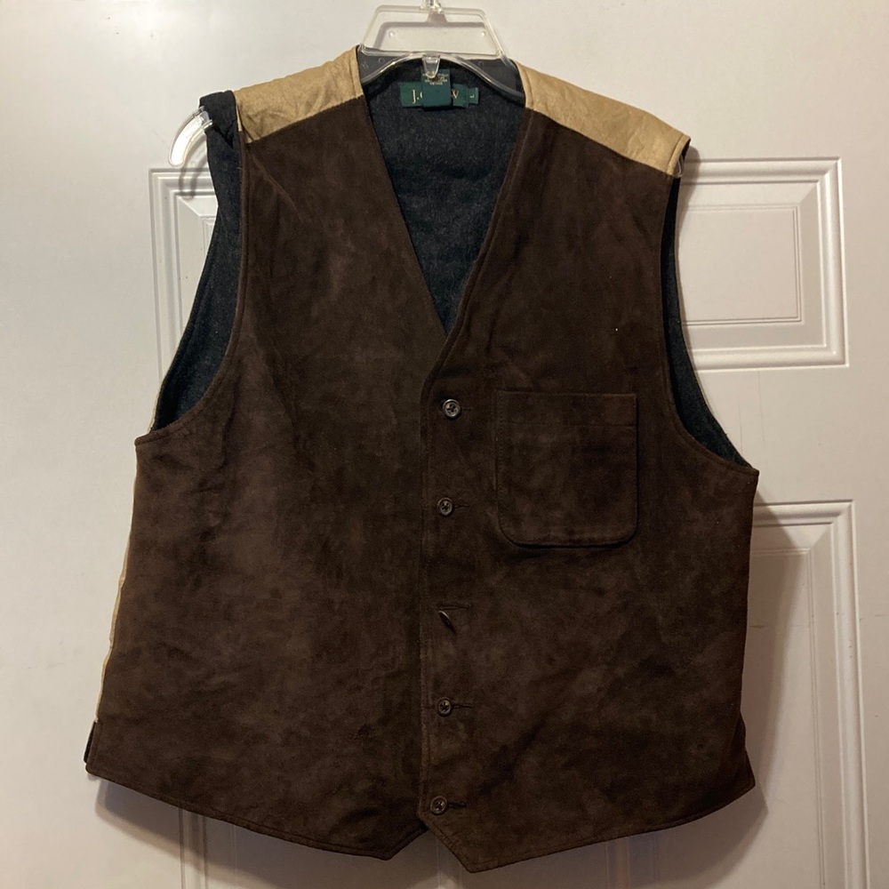 J. Crew Dark Brown Suede Vest L